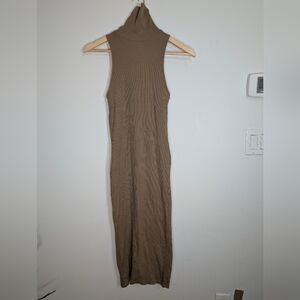 Zara Brown Ribbed Dress